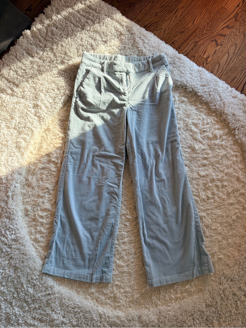 American Eagle Outfitters Light Blue Wide-Leg Women's Trousers